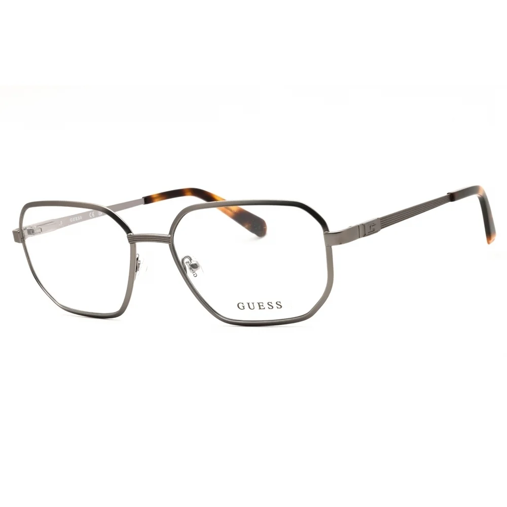 NWT Guess GU50240 Matte Gunmetal Oval 56mm Eyeglasses